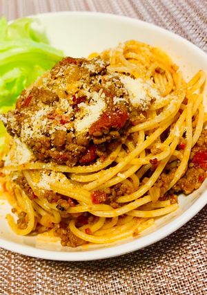 お手軽！たっぷりトマトのボロネーゼパスタ-レシピのメイン写真