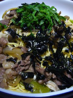 きのこと牛肉の和風パスタ-レシピのメイン写真