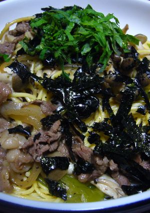 きのこと牛肉の和風パスタ-レシピのメイン写真