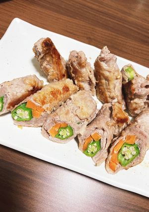 オクラと人参の肉巻き-レシピのメイン写真