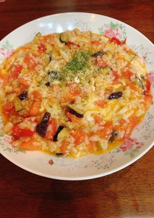 簡単!炊いた米でトマトチーズリゾット風-レシピのメイン写真