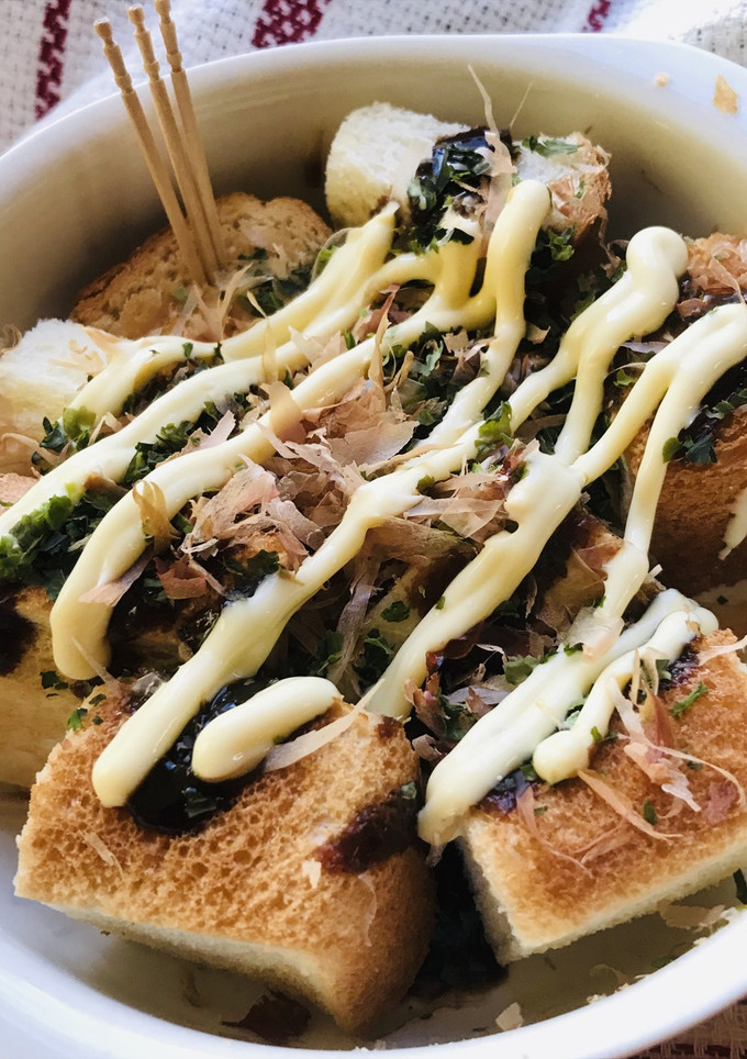 マヨネーズ＆ソースのたこ焼き風トースト-レシピのメイン写真