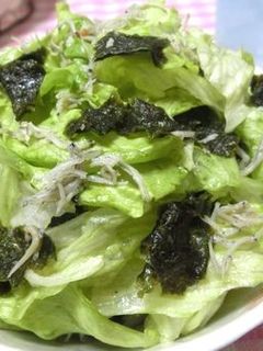調味料2つ☆ 感動のレタスと海苔のサラダ-レシピのメイン写真