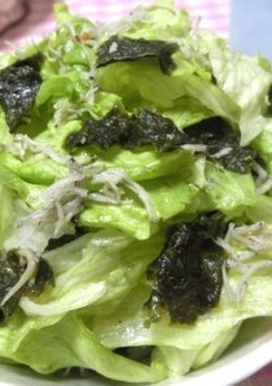 調味料2つ☆　感動のレタスと海苔のサラダ-レシピのメイン写真