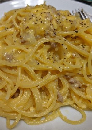 余ったそぼろカルボナーラ-レシピのメイン写真
