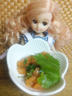 リカちゃん♡サーモンと三つ葉醤油ダレ和え-レシピのメイン写真