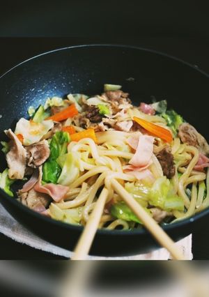 3話の機捜うどん！白だしバター焼うどん-レシピのメイン写真