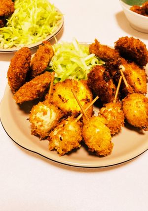 簡単揚げ物うずら・カマンベール・ハムカツ-レシピのメイン写真