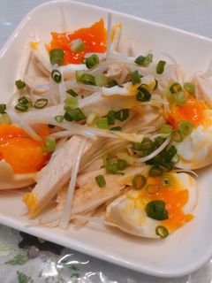煮卵とサラダチキンのネギ和え-レシピのメイン写真