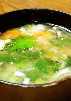 ちっちゃい大葉の味噌汁♪-レシピのメイン写真