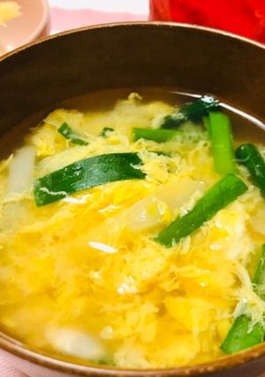 簡単・ネギとニラと卵のお味噌汁-レシピのメイン写真