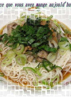 納豆＆豚肉のスタミナそうめん-レシピのメイン写真