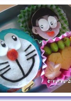 キャラ弁　カラーラップで簡単どらえもん-レシピのメイン写真