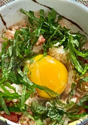 タラコと大葉の卵かけご飯-レシピのメイン写真