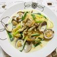 アサリとねぎの豆乳スープパスタ