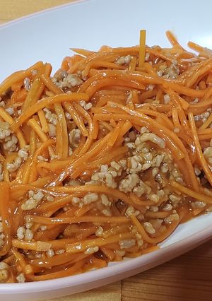 節約つまみ、おかず❀ピリ辛和風麻婆人参-レシピのメイン写真