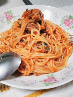 サバ缶とケチャップ炒め-レシピのメイン写真