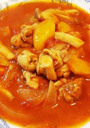 ☆簡単！パプリカと鶏肉のトマト煮☆-レシピのメイン写真