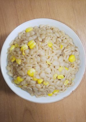 100%押し麦の麦味噌とうもろこし麦飯-レシピのメイン写真
