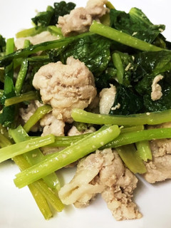 小松菜と豚肉の炒めもの風-レシピのメイン写真