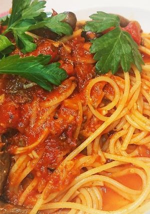 キノコのトマトソースパスタ-レシピのメイン写真