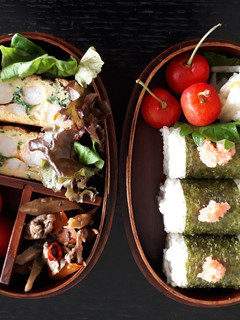 エビとにらの中華風卵焼き弁当-レシピのメイン写真