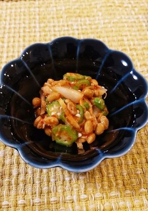 夏に◎混ぜるだけ！おくらキムチ納豆-レシピのメイン写真