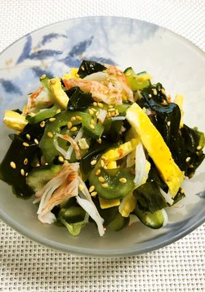 彩りも美しい！キュウリとわかめの酢の物-レシピのメイン写真