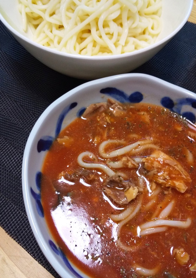 さば缶とトマトの冷やしうどん-レシピのメイン写真