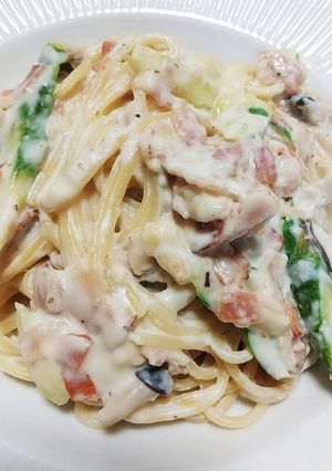 アスパラの濃厚クリームパスタ-レシピのメイン写真