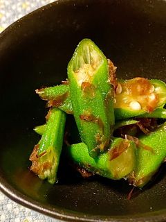 【超簡単】オクラのおかかポン酢和え*+-レシピのメイン写真