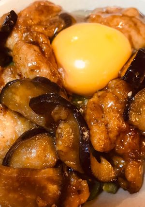 関西風★鶏肉と茄子のソース照り焼き丼-レシピのメイン写真