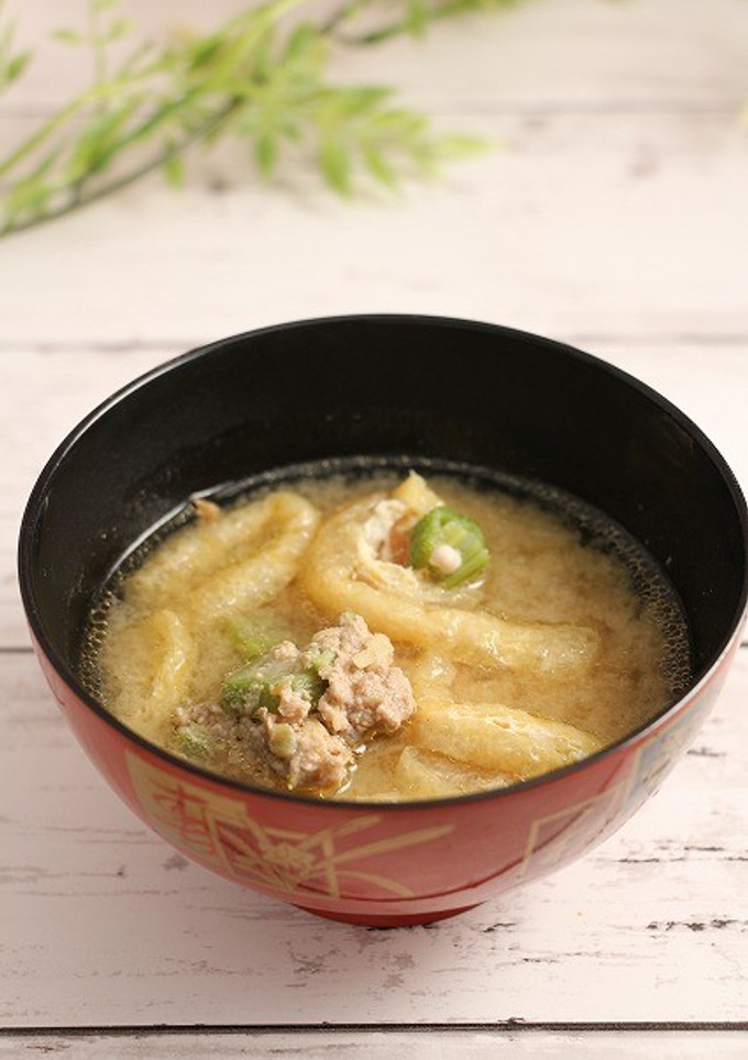 簡単！つくねと油揚げのお味噌汁-レシピのメイン写真