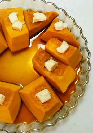超簡単レンジでかぼちゃのバターしょう油煮-レシピのメイン写真