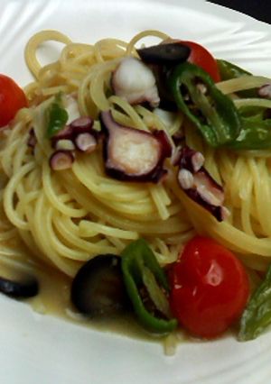 トマトとタコとしし唐のパスタ-レシピのメイン写真