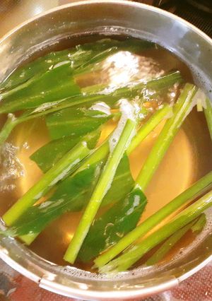 SDGs　葉生姜の葉と茎の香りのお味噌汁-レシピのメイン写真