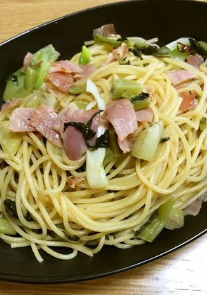 サッとランチに☆野沢菜ベーコン和風パスタ-レシピのメイン写真