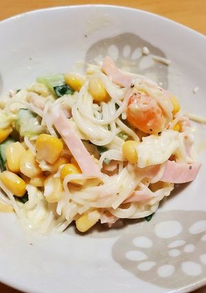 そうめん夏野菜シーザーサラダ-レシピのメイン写真