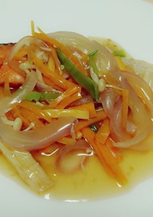 鮭のあんかけ～野菜ときのこの甘酢あん～-レシピのメイン写真