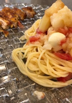 旬の桃　冷製カッペリーニ-レシピのメイン写真
