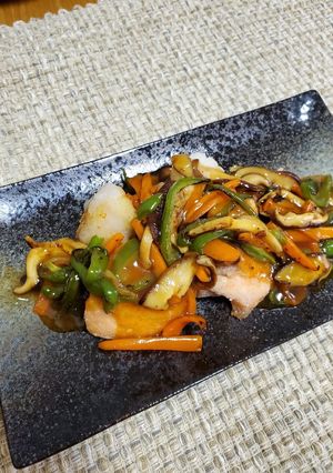 たらと鮭の甘酢あんかけ-レシピのメイン写真