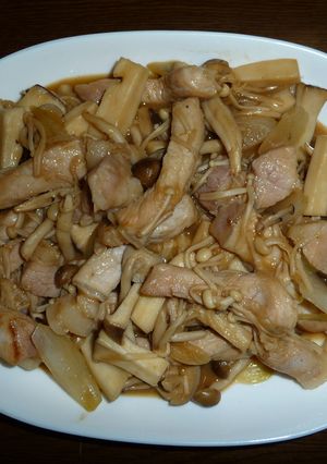 森のきのこと豚肉の味噌バター炒め-レシピのメイン写真
