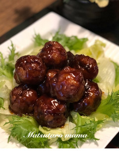 豚こまで作る♪黒酢あんかけの肉団子✨-レシピのメイン写真