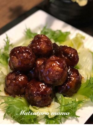 豚こまで作る♪黒酢あんかけの肉団子✨-レシピのメイン写真