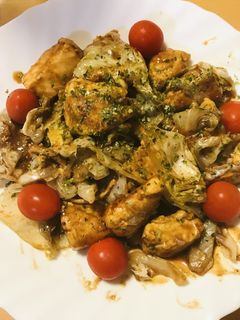 鶏肉とレタスの赤味噌炒め-レシピのメイン写真