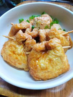 根菜つくねの巾着煮-レシピのメイン写真