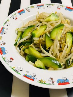 胡瓜とモヤシ 鶏がらオイスター炒め 簡単-レシピのメイン写真