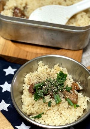 【メスティン】焼き鳥で炊き込みご飯-レシピのメイン写真