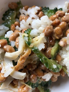 納豆とゴーヤの胡麻和えの混ぜご飯-レシピのメイン写真