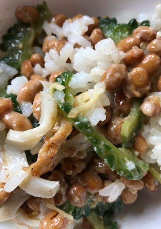 納豆とゴーヤの胡麻和えの混ぜご飯-レシピのメイン写真